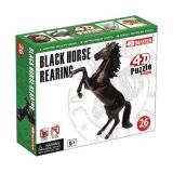 Обємний пазл 3d Стрибає чорна кінь 4D Master 26523