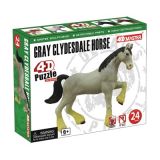 Объемный пазл 3d Лошадь тяжеловоз серая 4D Master 26528