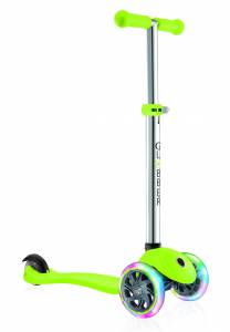 Самокат Globber Primo Lights зелений колеса з підсвічуванням до 50кг 3 колеса 423-106