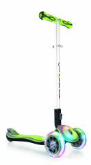 Самокат Globber зелений / сірий, колеса і панель з підсвічуванням, до 50кг, 3 колеса (449-106)