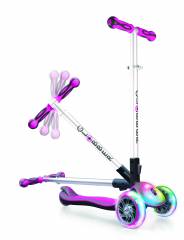 Самокат Globber серії ELITE рожевий/сірий, колеса та панель з підсвічуванням, 3 колеса 449-110