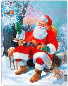 Пазл Larsen рамка-вкладиш Дід Мороз у лісі серія Максі (JUL7)