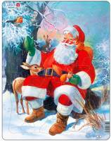 Пазл Larsen рамка-вкладиш Дід Мороз у лісі серія Максі (JUL7)